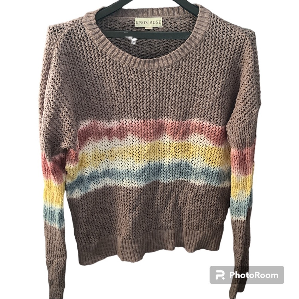 KNOX ROSE Womens Gray Storm Crewneck Knit Sweater Size Medium